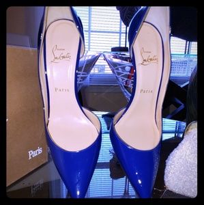 Christian Louboutin blue patent leather sz 8.5